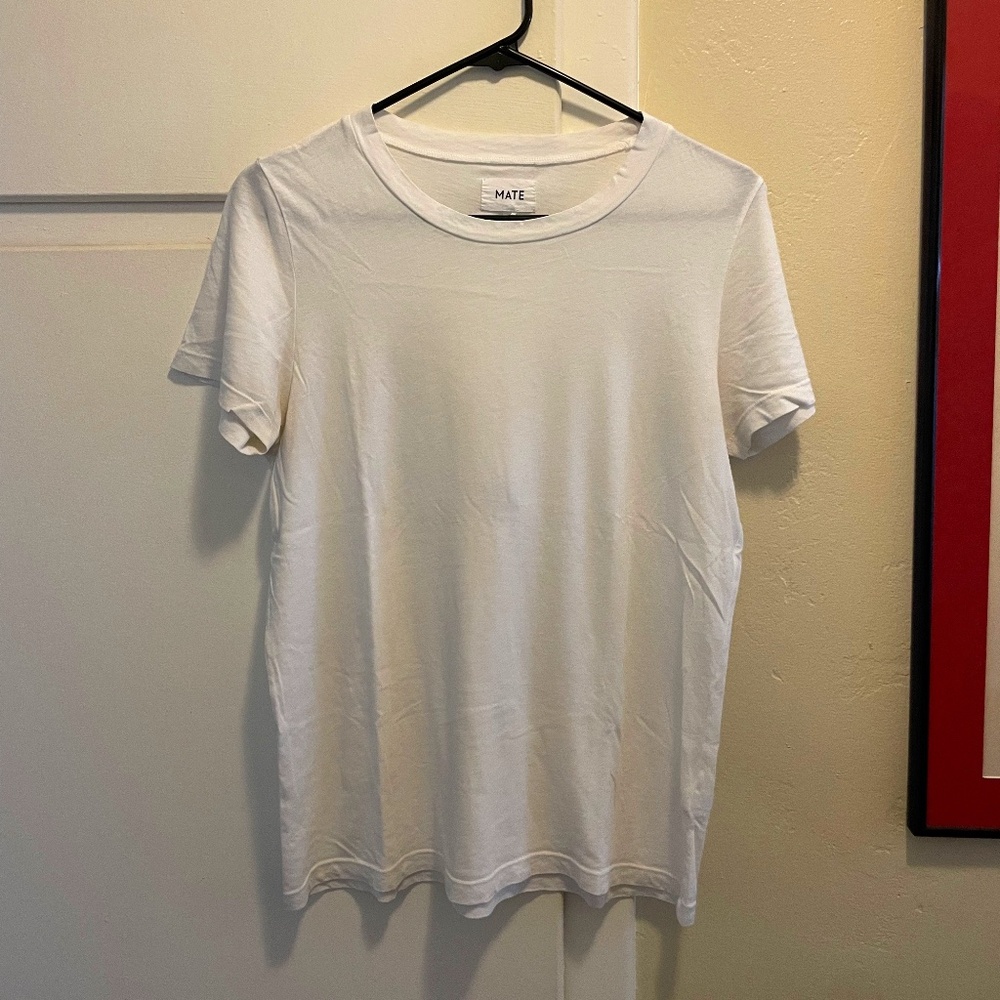 MATE The Label White Crew Neck Tee